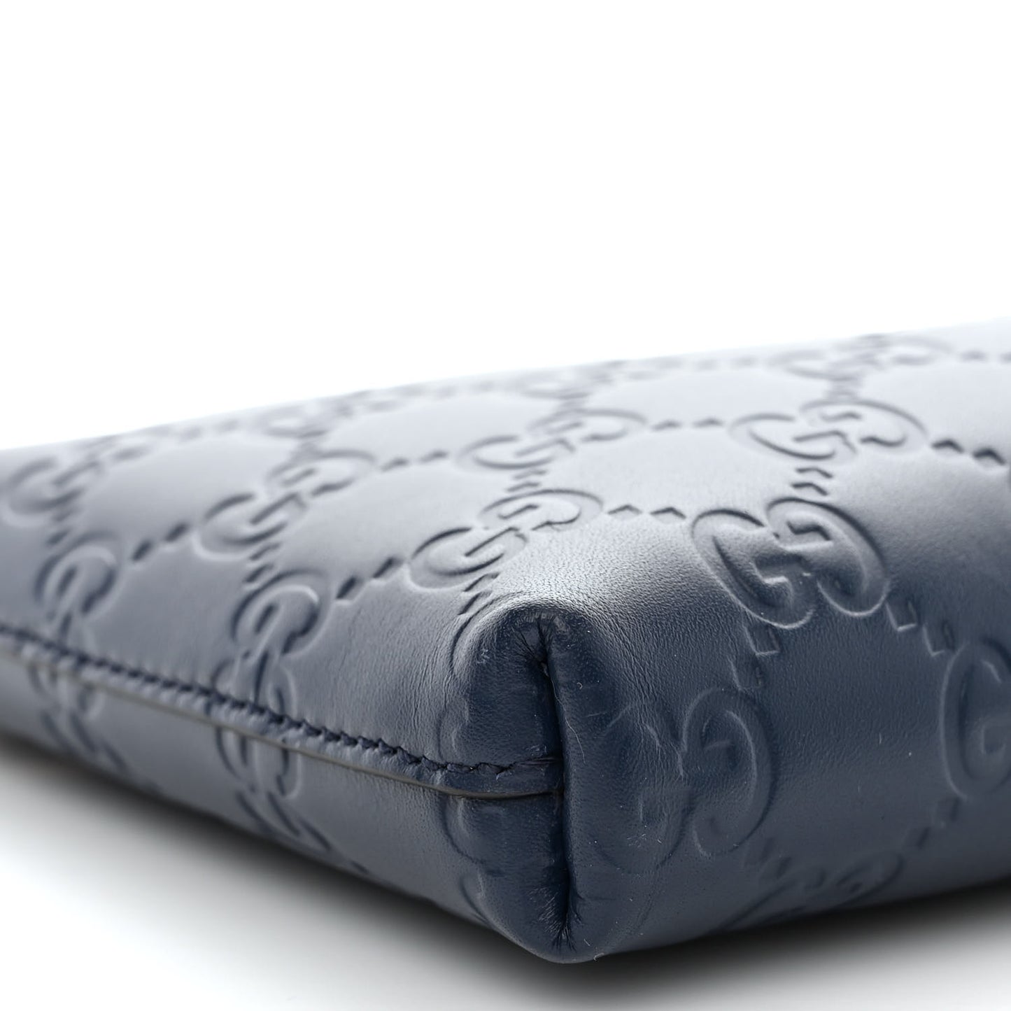Guccissima Signature Wrist Wallet Blue Agata