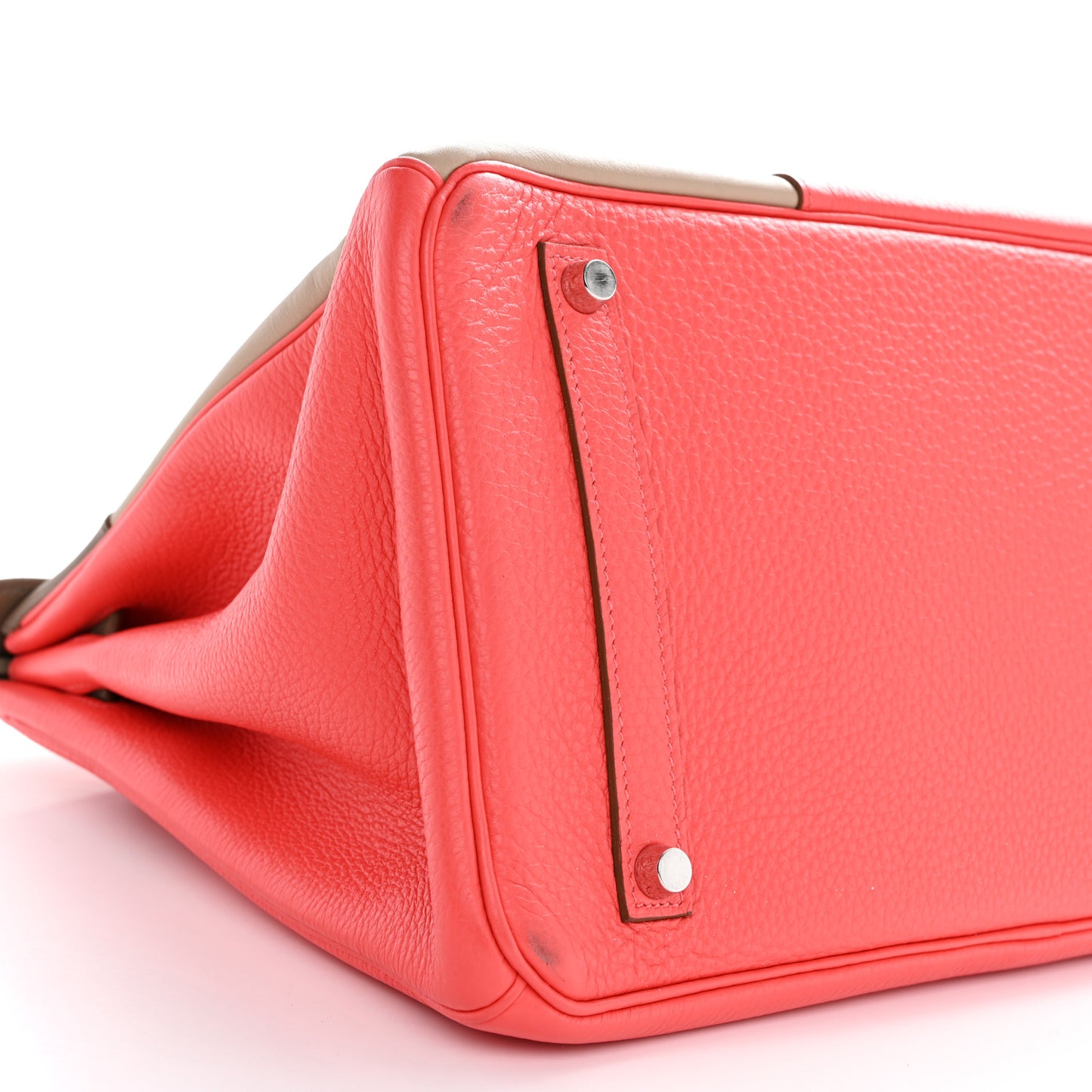 Taurillon Clemence Swift Tri-Color Birkin 35 Rose Jaipur Argile Etoupe