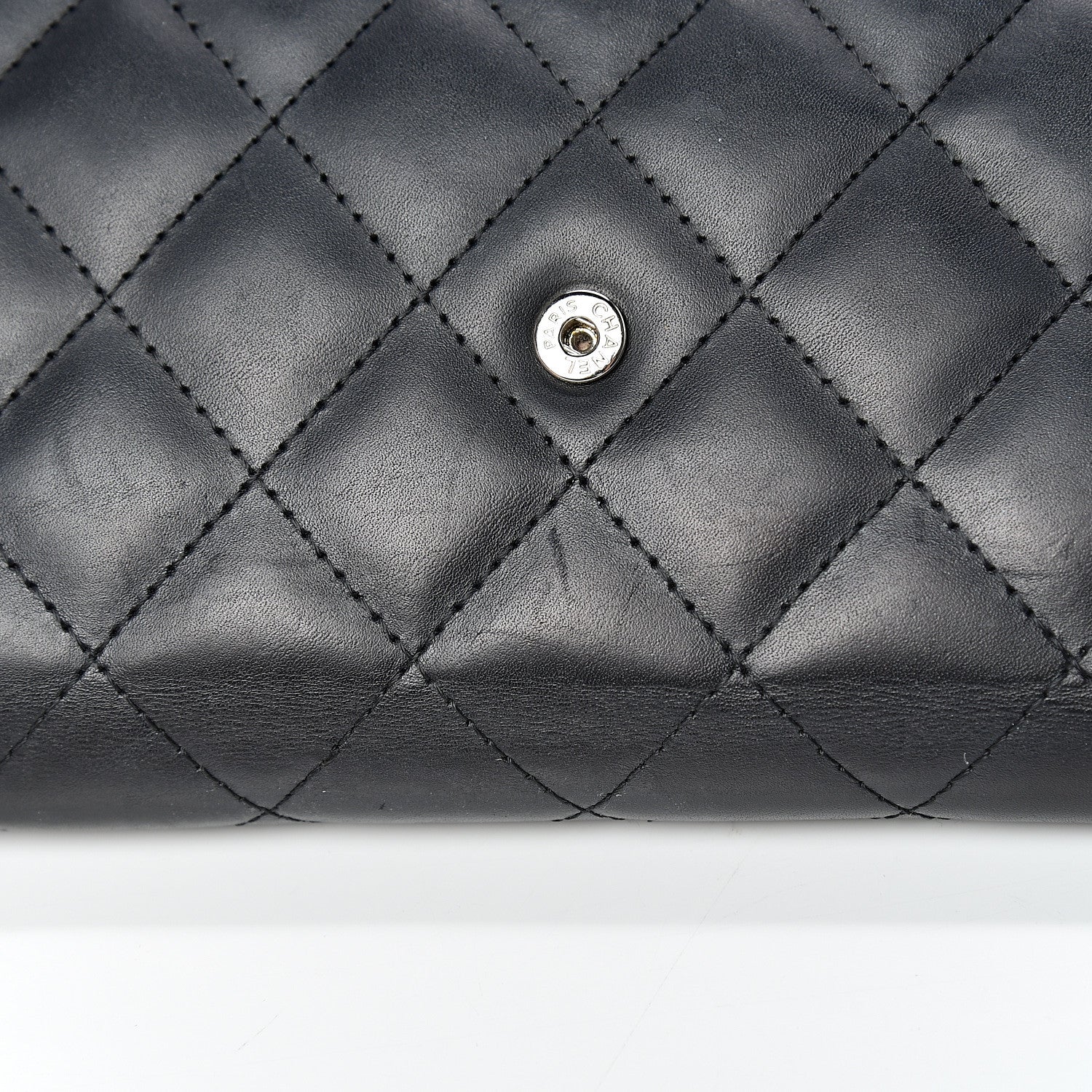 Chanel Calfskin Quilted Cambon Tri-Fold Wallet Black 12 of 16