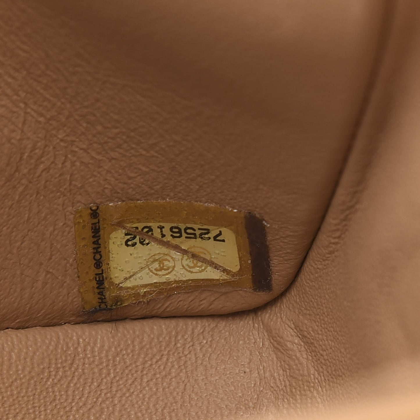 Lambskin Quilted Medium Double Flap Beige