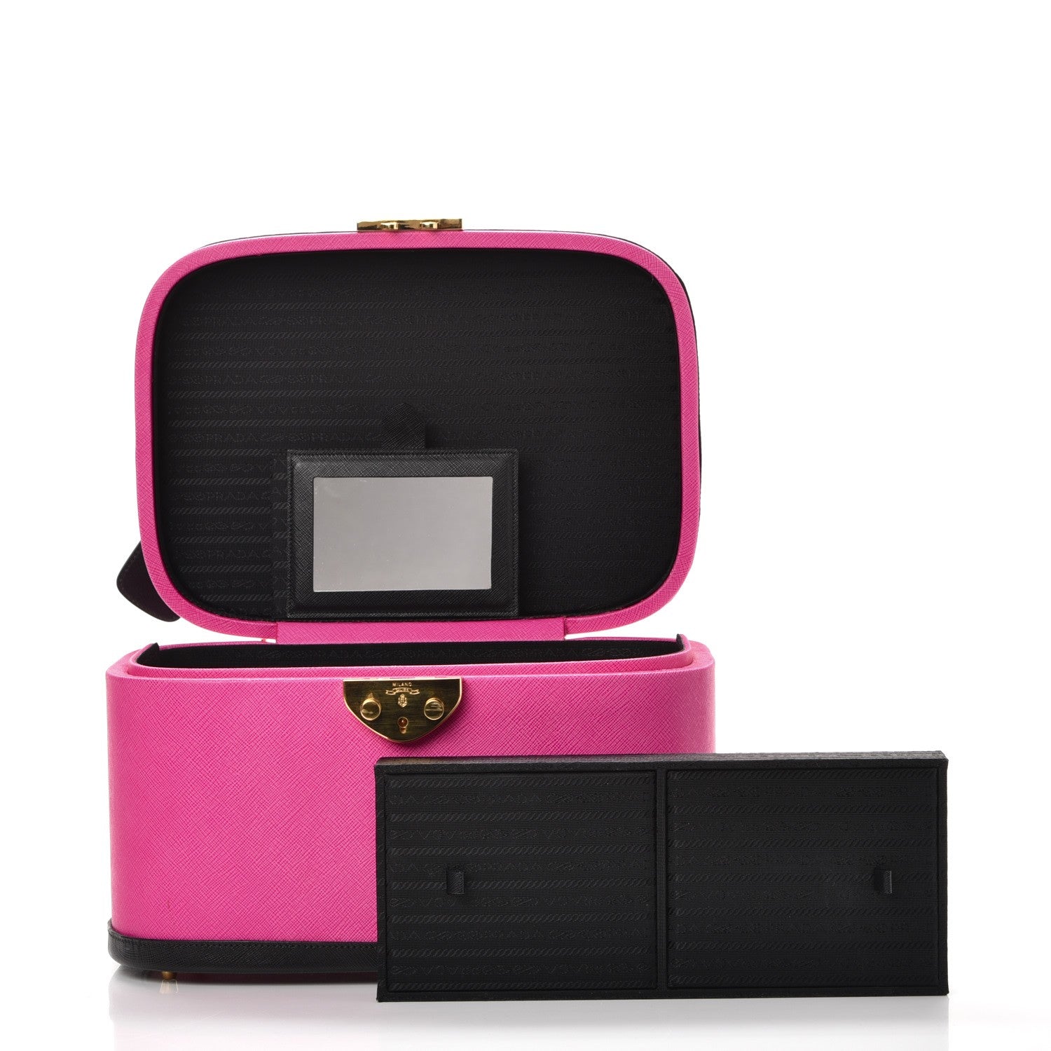 Prada Saffiano Cosmetic Train Case Fuxia 9 of 10