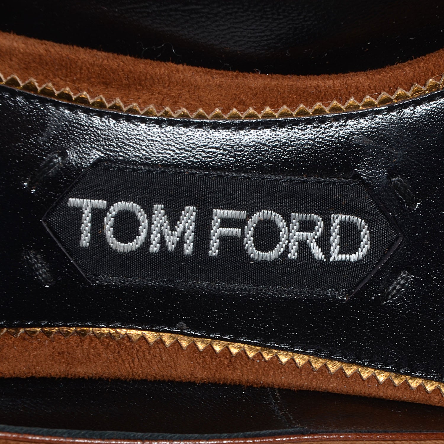 Tom Ford Suede Padlock Ankle Strap Pumps 37 Brown 8 of 8