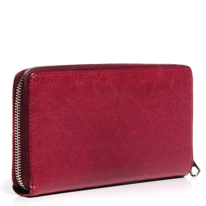 Balenciaga Agneau Giant 12 Silver Hardware Continental Zip Around Wallet Cassis 3 of 10