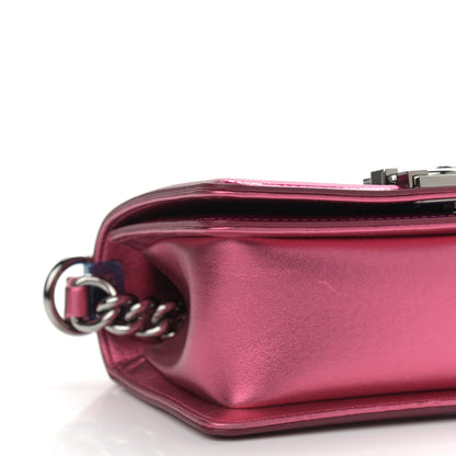 Chanel Metallic Patent Calfskin Quilted Small Boy Flap Pink 9 of 13