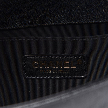 Chanel Caviar Chevron Quilted Medium Boy Flap Black 8 of 10