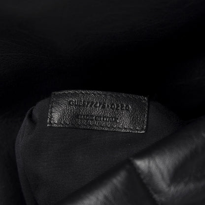 Saint Laurent Lambskin Quilted Medium Loulou Puffer Monogram Chain Satchel Black 10 of 11