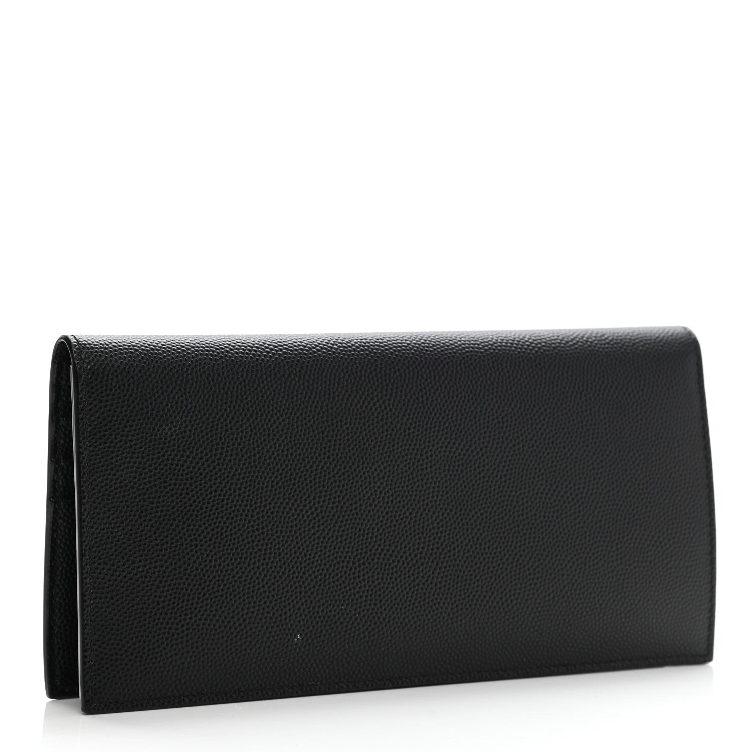Saint Laurent Grain De Poudre Foldover Logo Wallet Black 3 of 9