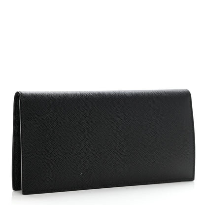 Saint Laurent Grain De Poudre Foldover Logo Wallet Black 3 of 9
