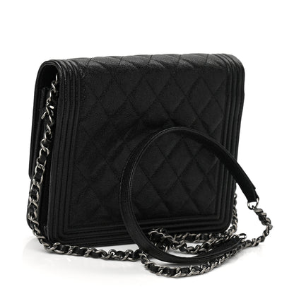 Chanel Caviar Quilted Boy Clutch With Chain Black 3 of 12