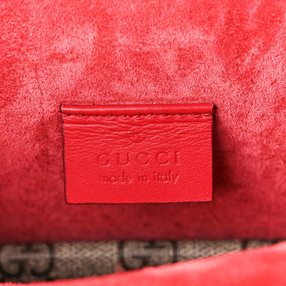 Gucci GG Supreme Monogram Suede Crystal Small Dionysus Shoulder Bag Beige Ebony Vulcanic Red 6 of 10