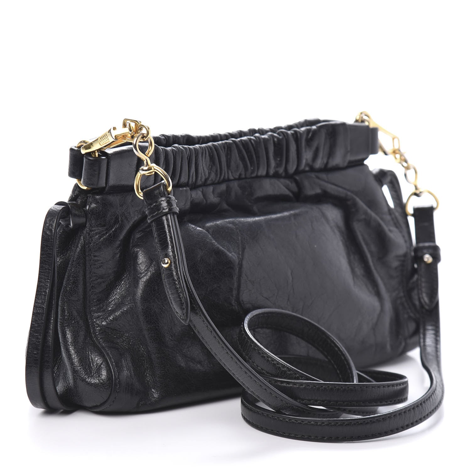 Miu Miu Vitello Crossbody Pouch Black 4 of 10