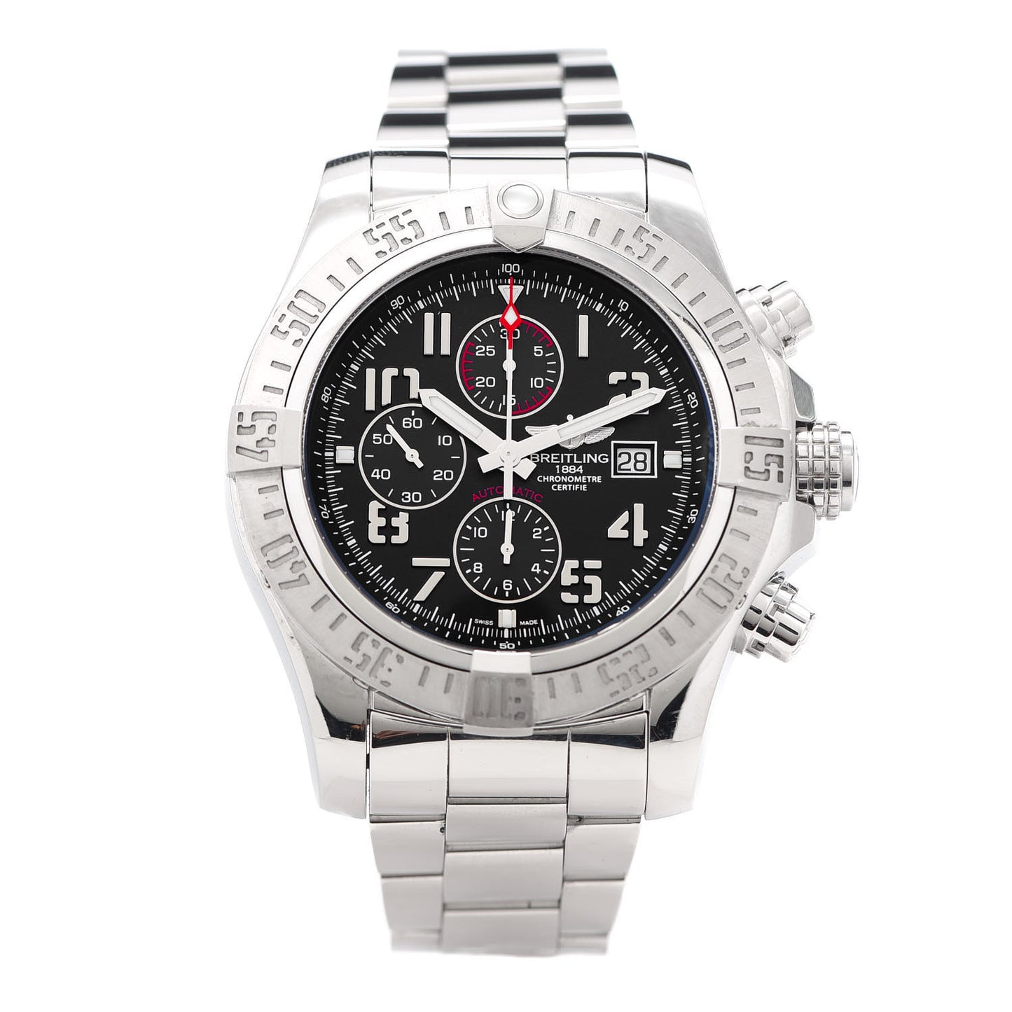 Stainless Steel 48mm Super Avenger II Automatic Watch Volcano Black A13371