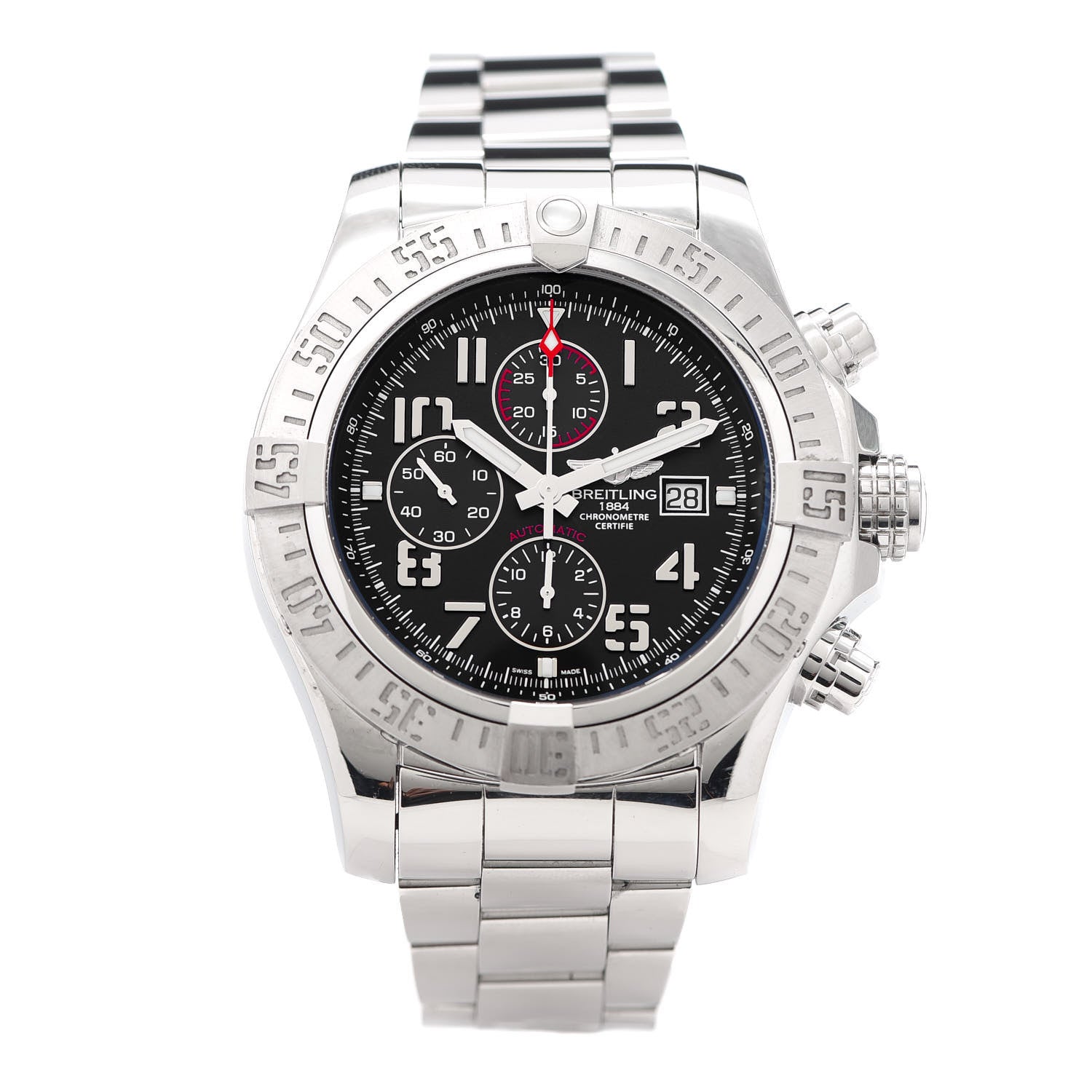 Breitling Stainless Steel 48mm Super Avenger II Automatic Watch Volcano Black A13371 1 of 6