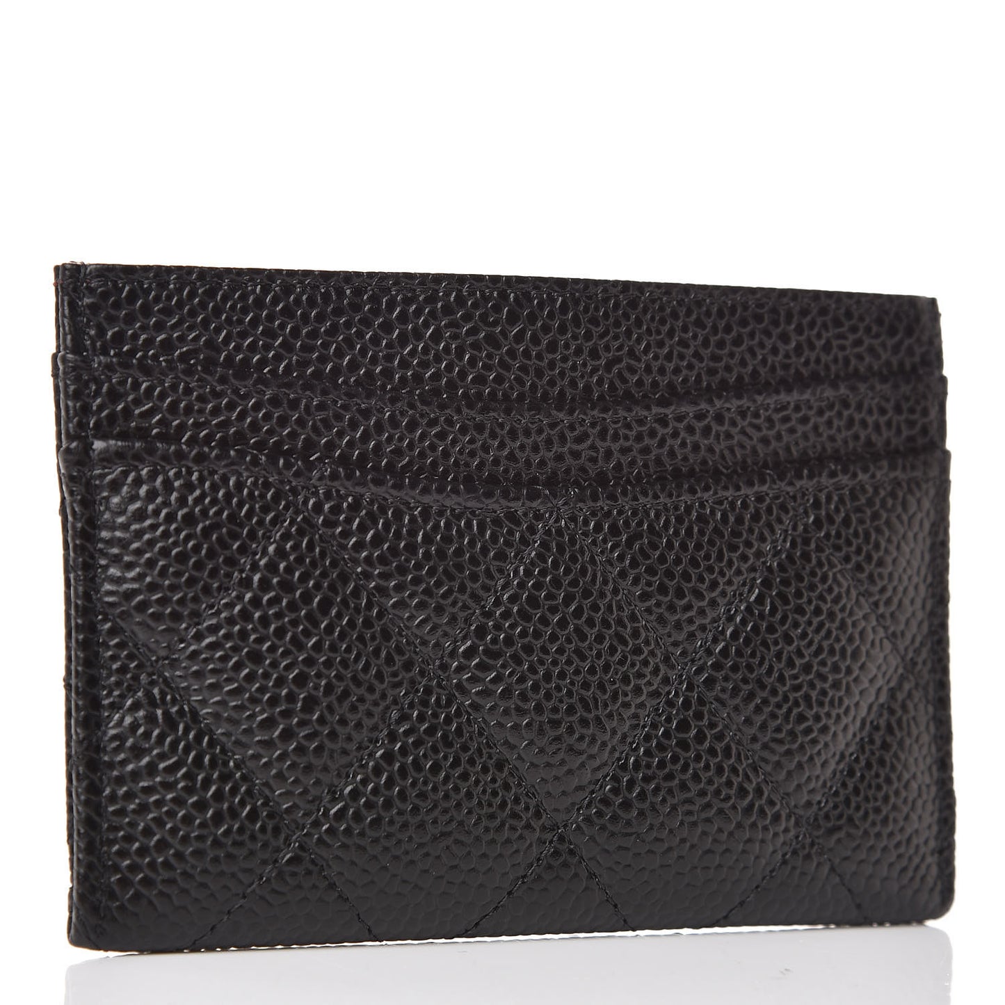 Caviar Quilted Card Holder Black
