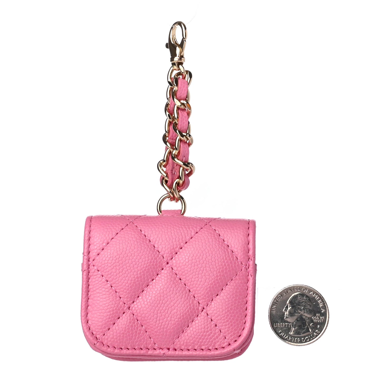Caviar Quilted Crystal CC Airpods Pro Case Pink