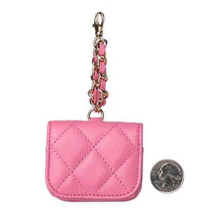 Chanel Caviar Quilted Crystal CC Airpods Pro Case Pink 2 of 6