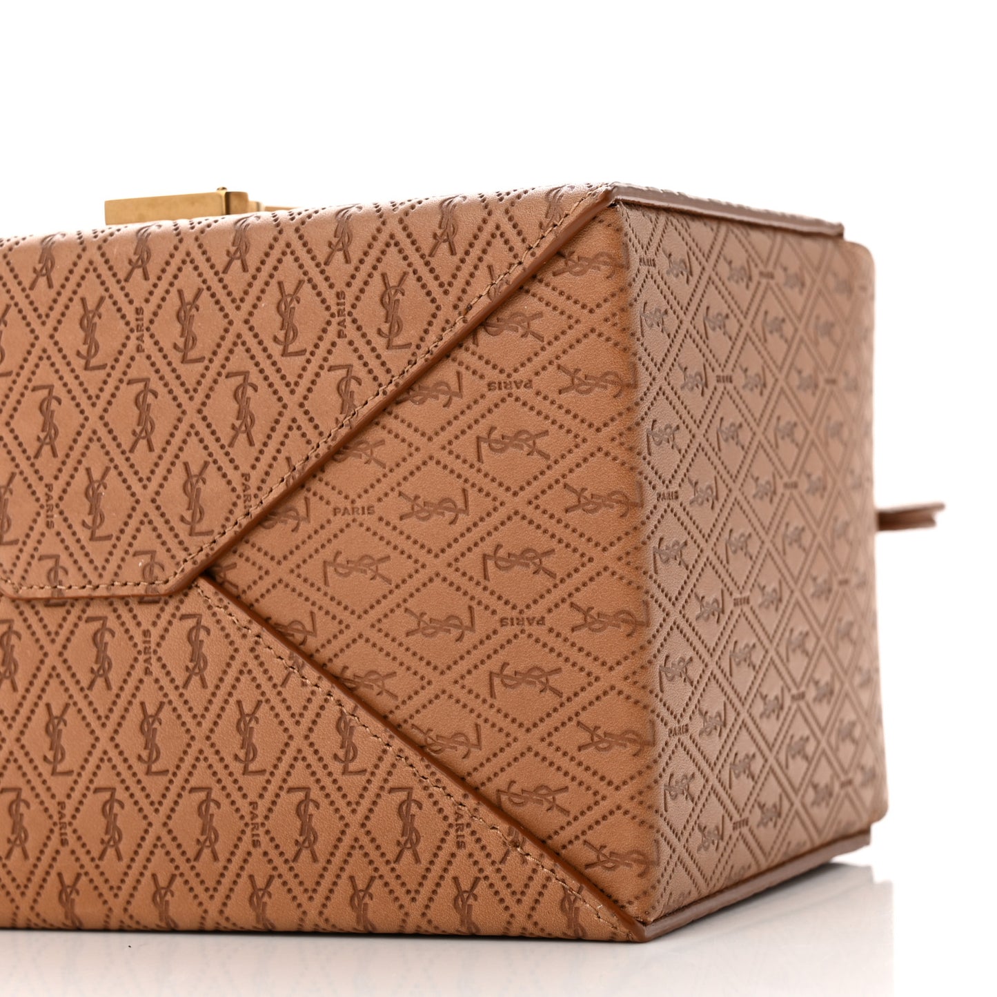 Calfskin Monogram Take Away Box Dusty Vintage Brown Gold