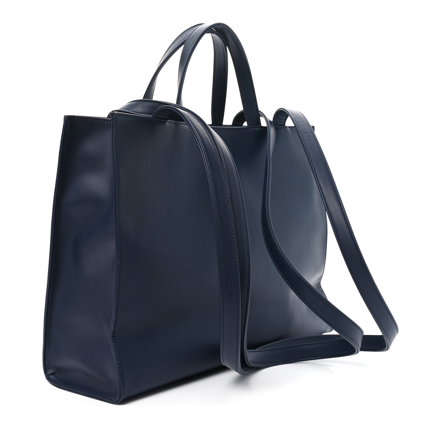 Telfar Vegan Leather Medium Shopping Bag Navy 3 of 10