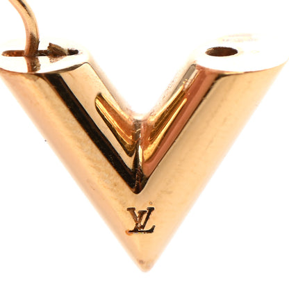 Louis Vuitton Brass Essential V Hoop Earrings Gold 6 of 7