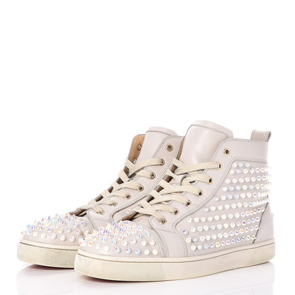 Christian Louboutin Mens Calfskin Louis Spikes Flat Sneakers 43.5 Light Gray 3 of 11