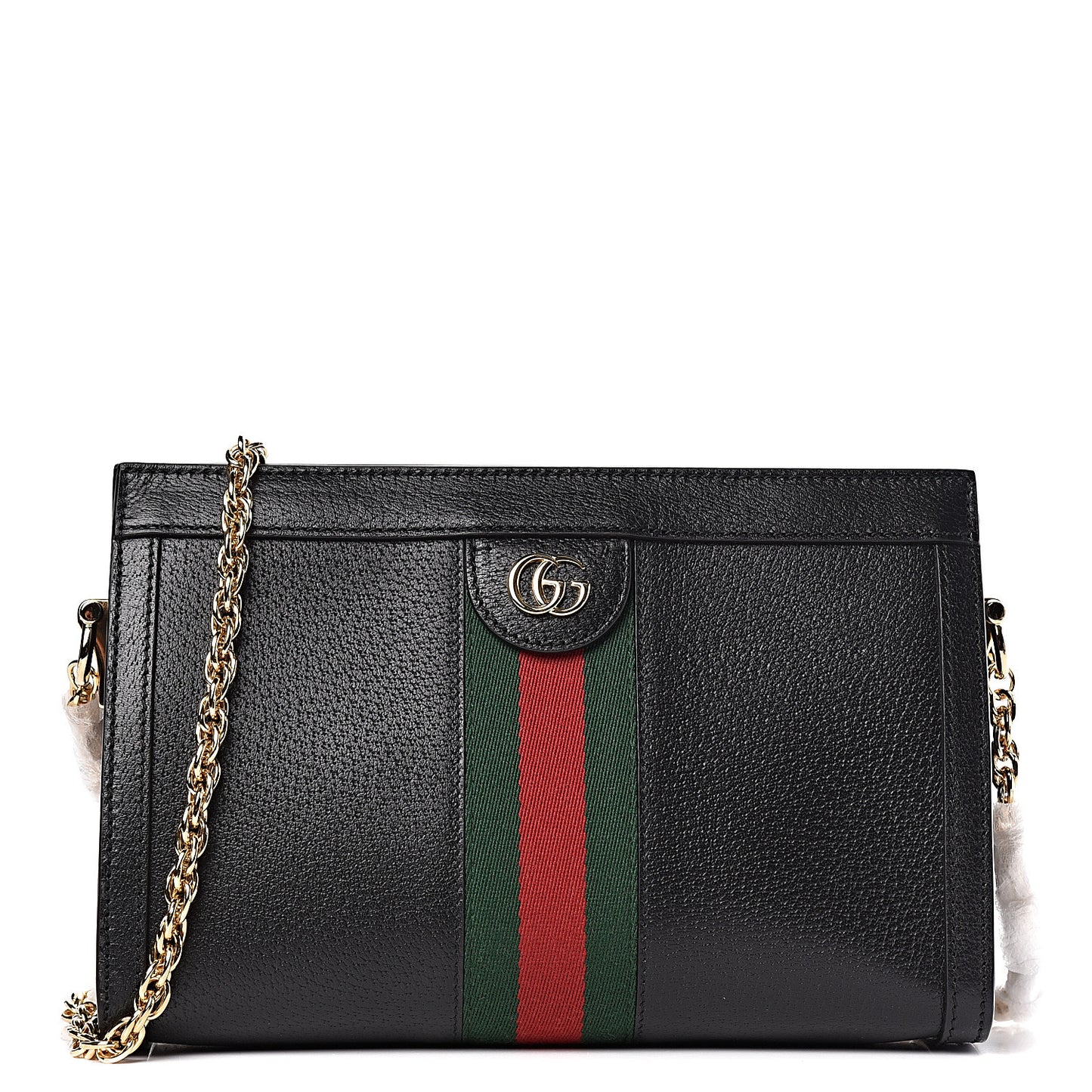 Calfskin GG Web Small Ophidia Chain Shoulder Bag Black