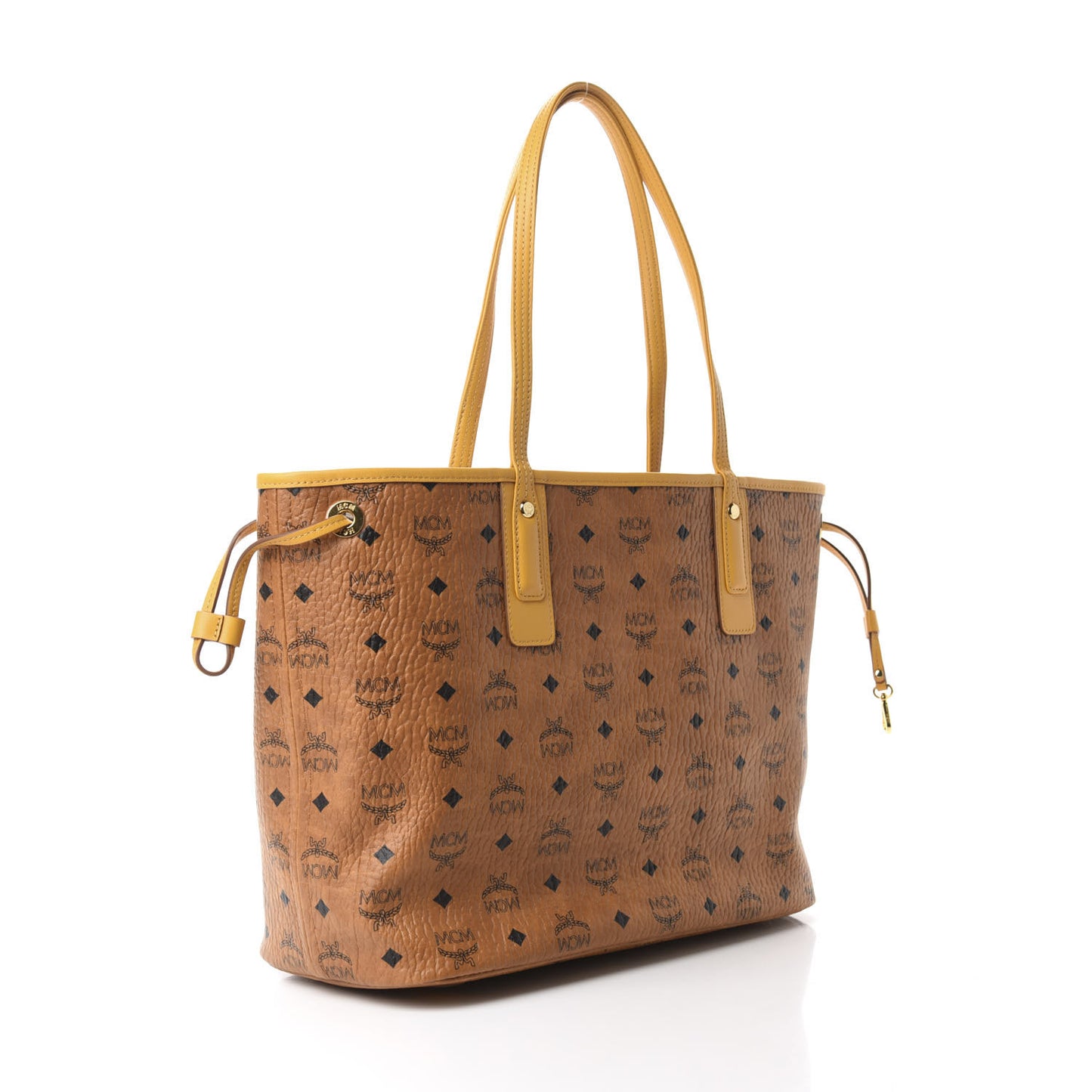 Visetos Medium Liz Reversible Shopper Tote Cognac Yellow