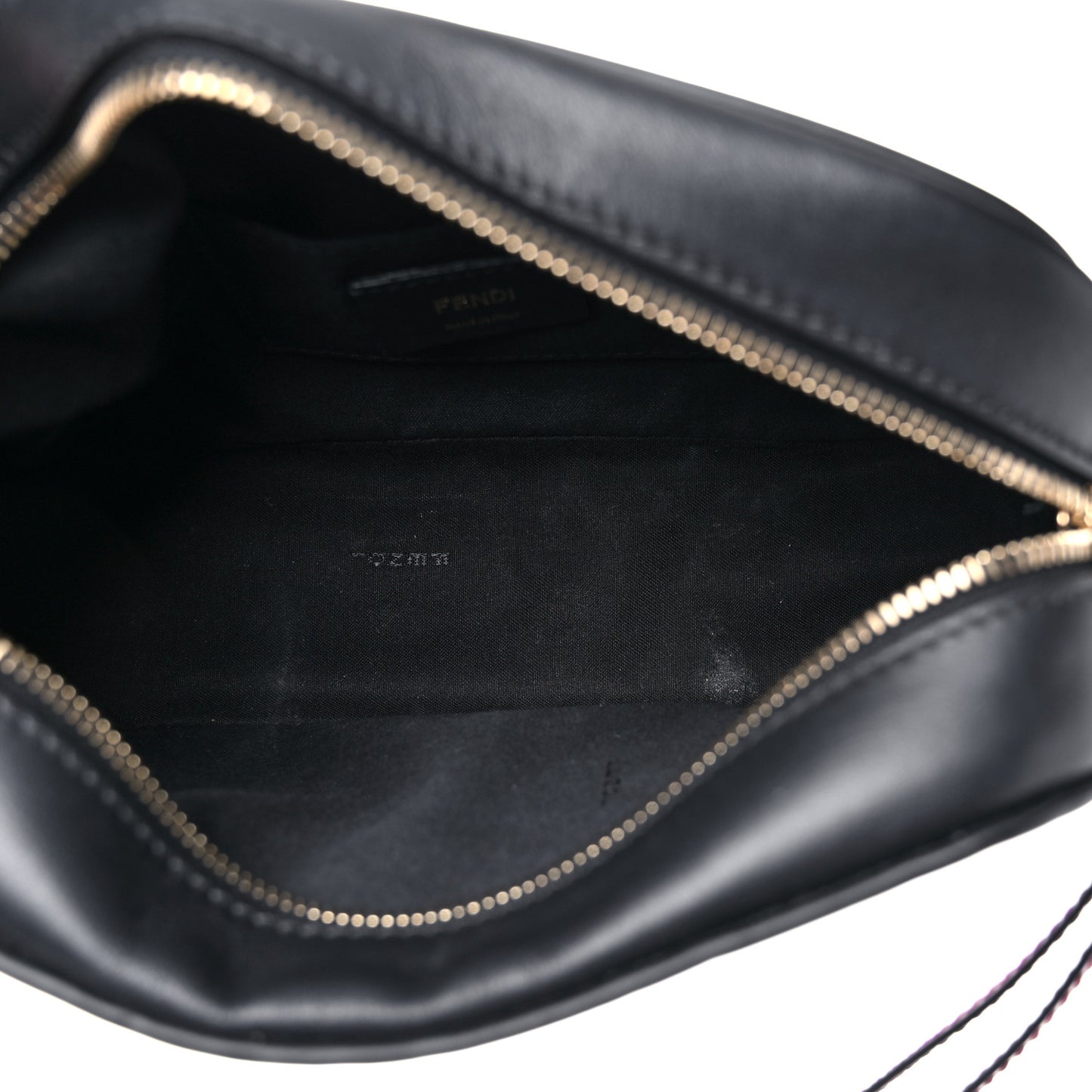 Vitello Century F is Fendi Bi-Color FF 1974 Embossed Camera Case Maya Black