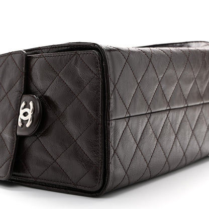 Chanel Shiny Crumpled Calfskin Quilted Small Chanel 25 Handbag Dark Brown 9 of 11