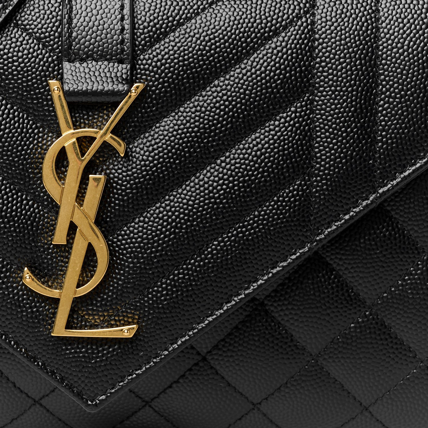 Saint Laurent Grain De Poudre Textured Mixed Matelasse Triquilt Small Monogram Satchel Black 9 of 11