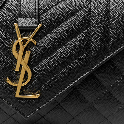 Saint Laurent Grain De Poudre Textured Mixed Matelasse Triquilt Small Monogram Satchel Black 9 of 11