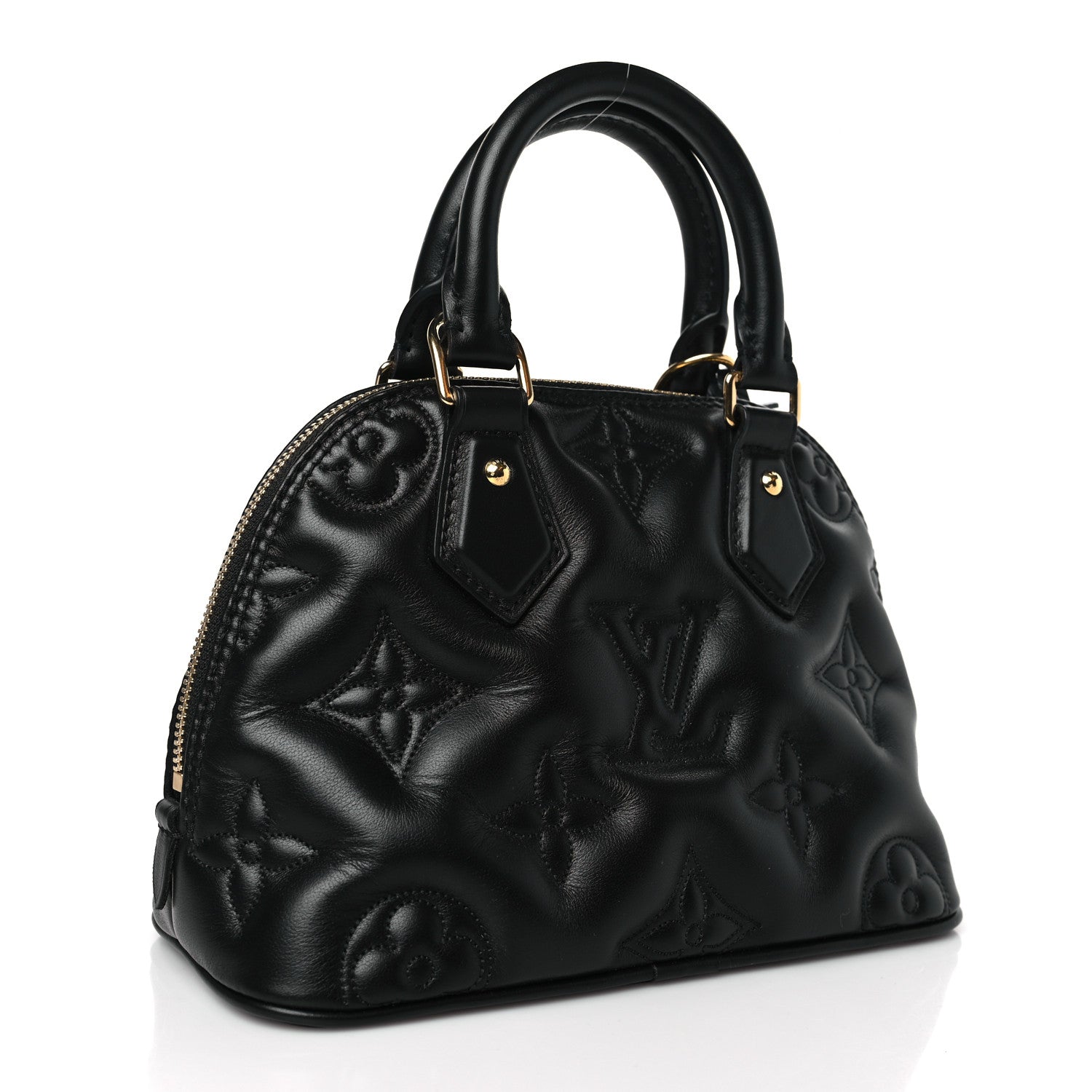 Louis Vuitton Calfskin Bubblegram Alma BB Black 3 of 8