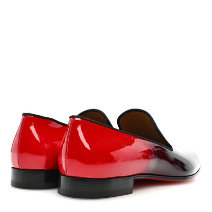 Christian Louboutin Patent Degrade Snakeskin Printed Mens Dandelion Flat Loafers 44 Black Red 4 of 8