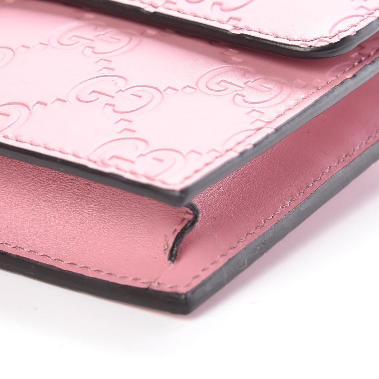 Guccissima Icon Chain Wallet Carmine Rose