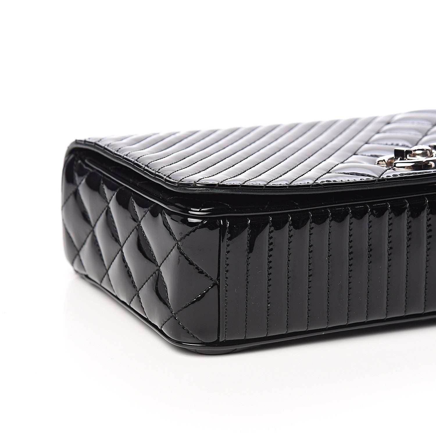 Chanel Iridescent Patent Quilted Medium Coco Boy Flap Black 7 of 10