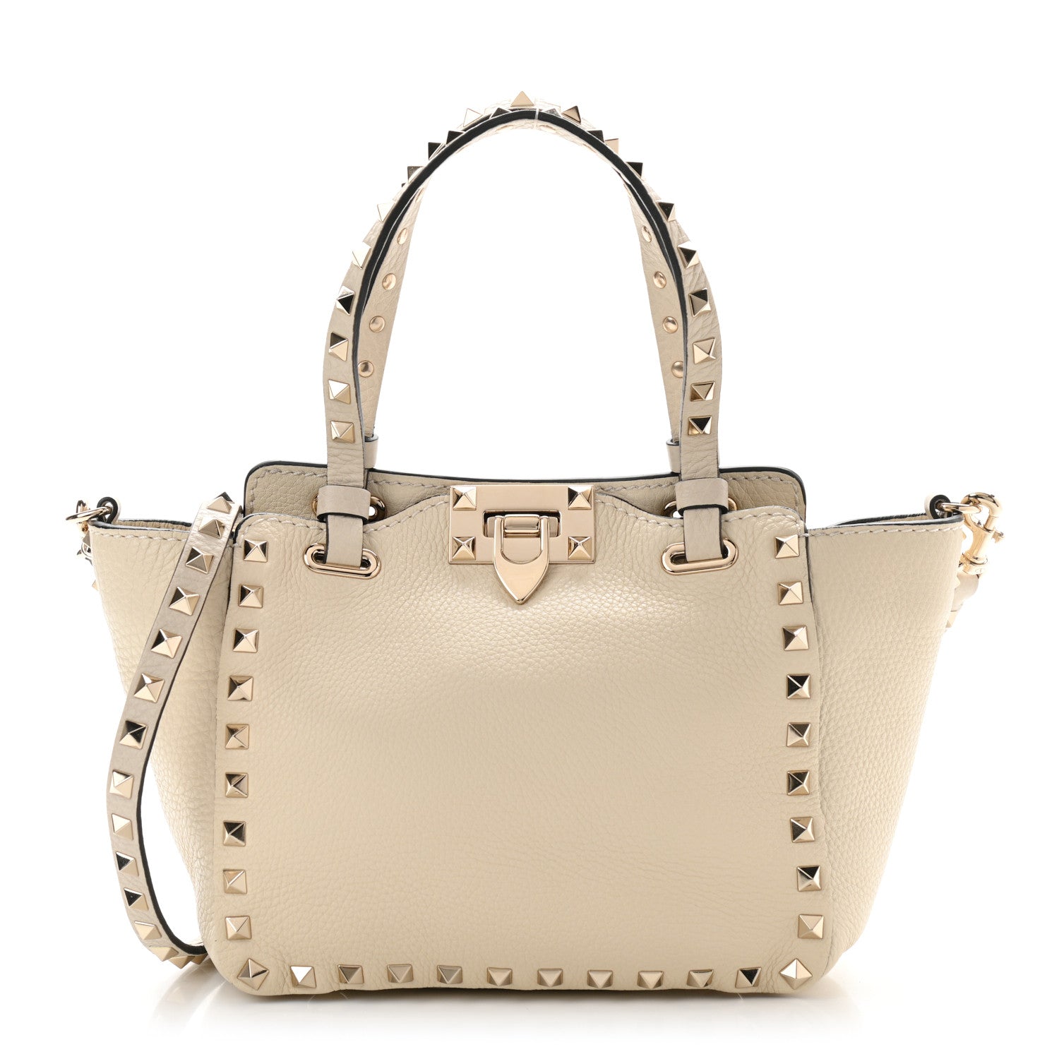 Valentino Garavani Vitello Mini Rockstud Tote Ivory 1 of 10