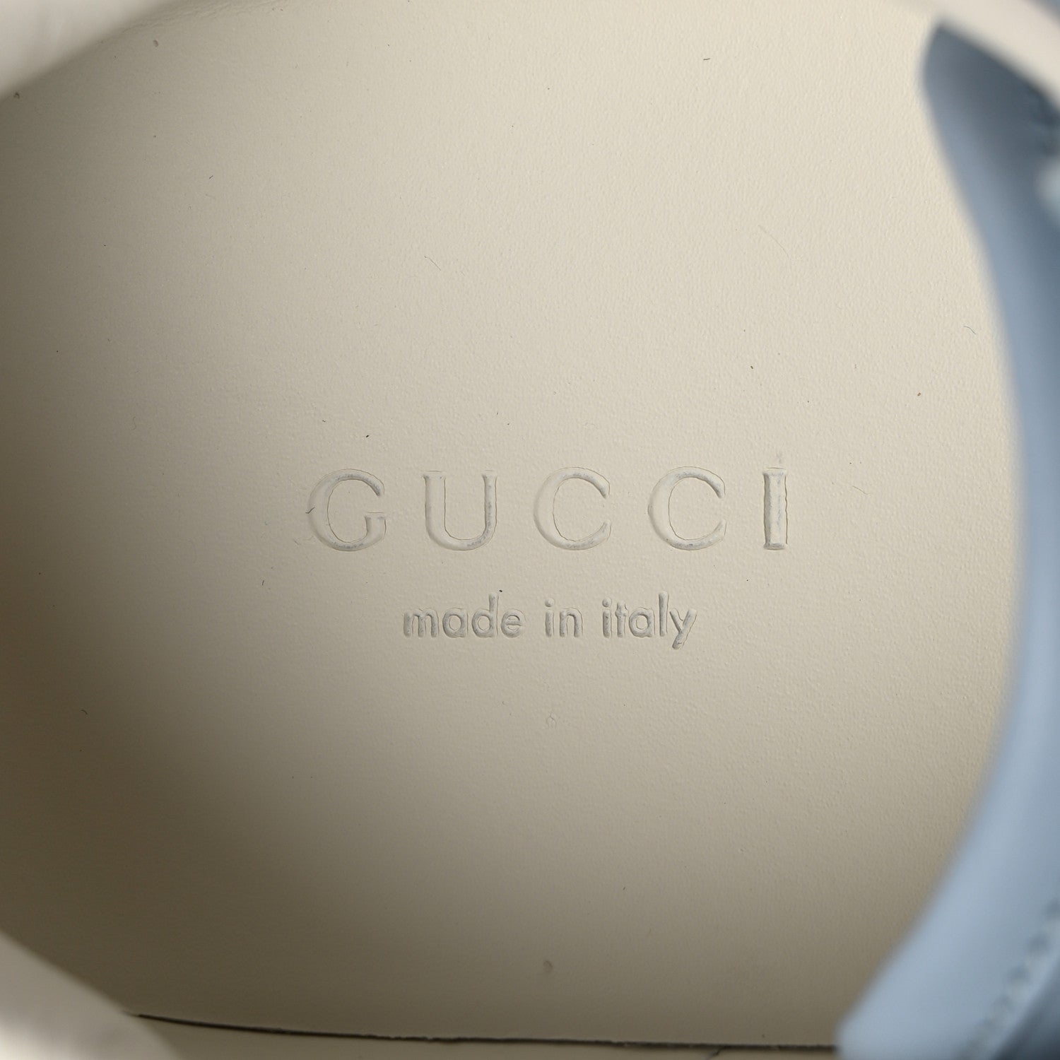 Gucci Calfskin Interlocking G Perforated Womens Ace Sneakers 36.5 Porcelain Light Blue Zaffiro 7 of 8