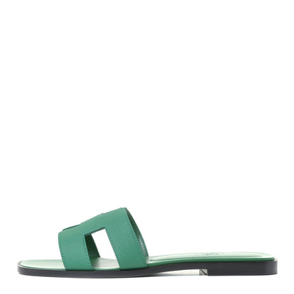 Hermes Epsom Oran Sandals 39 Vert Emeraude 1 of 5