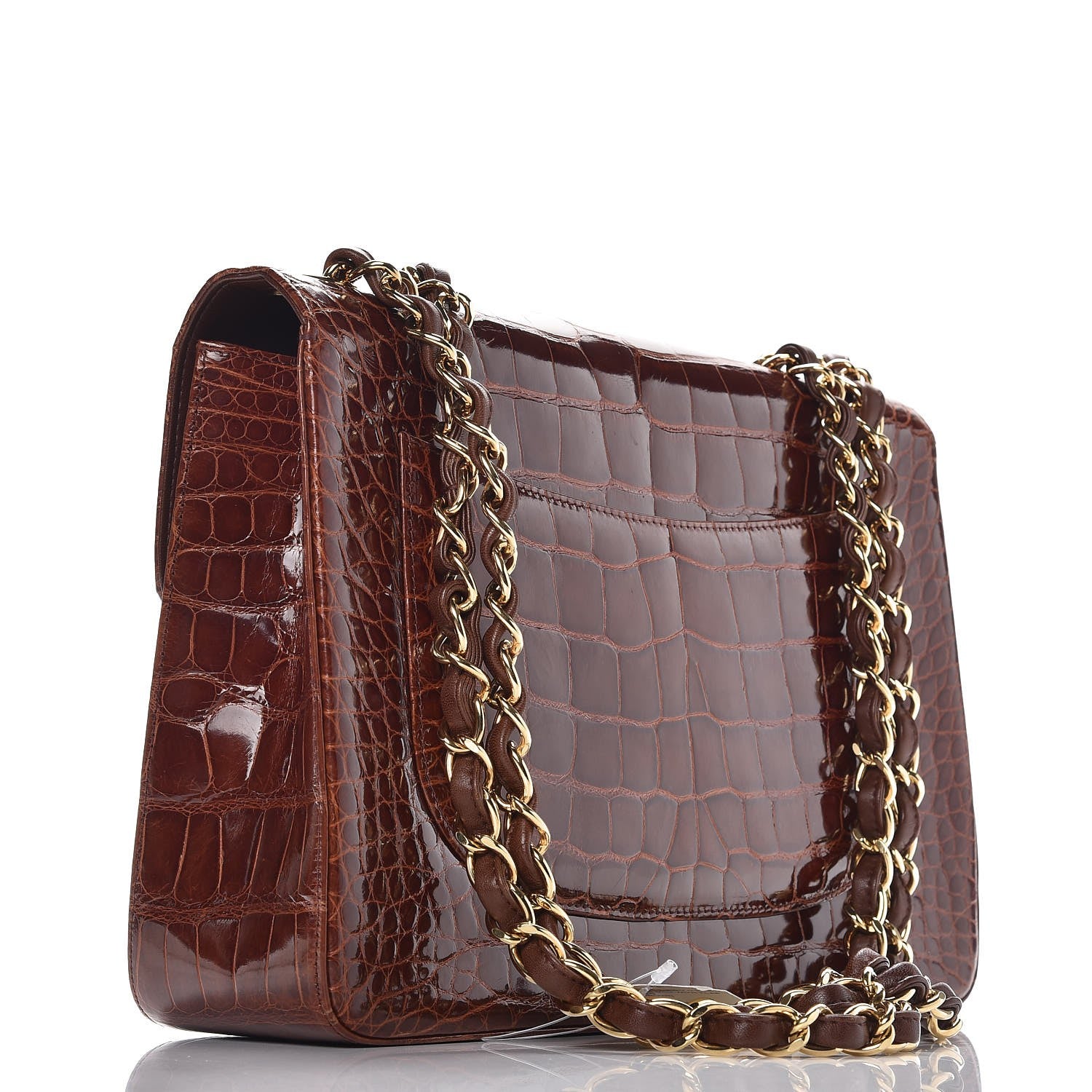 Chanel Alligator Jumbo Single Flap Dark Brown 4 of 8