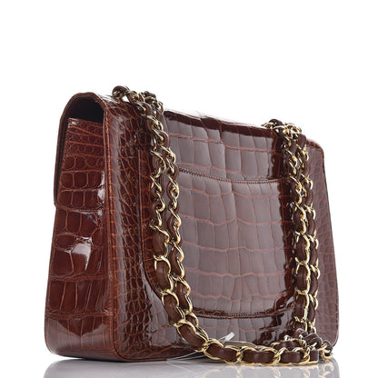 Chanel Alligator Jumbo Single Flap Dark Brown 4 of 8