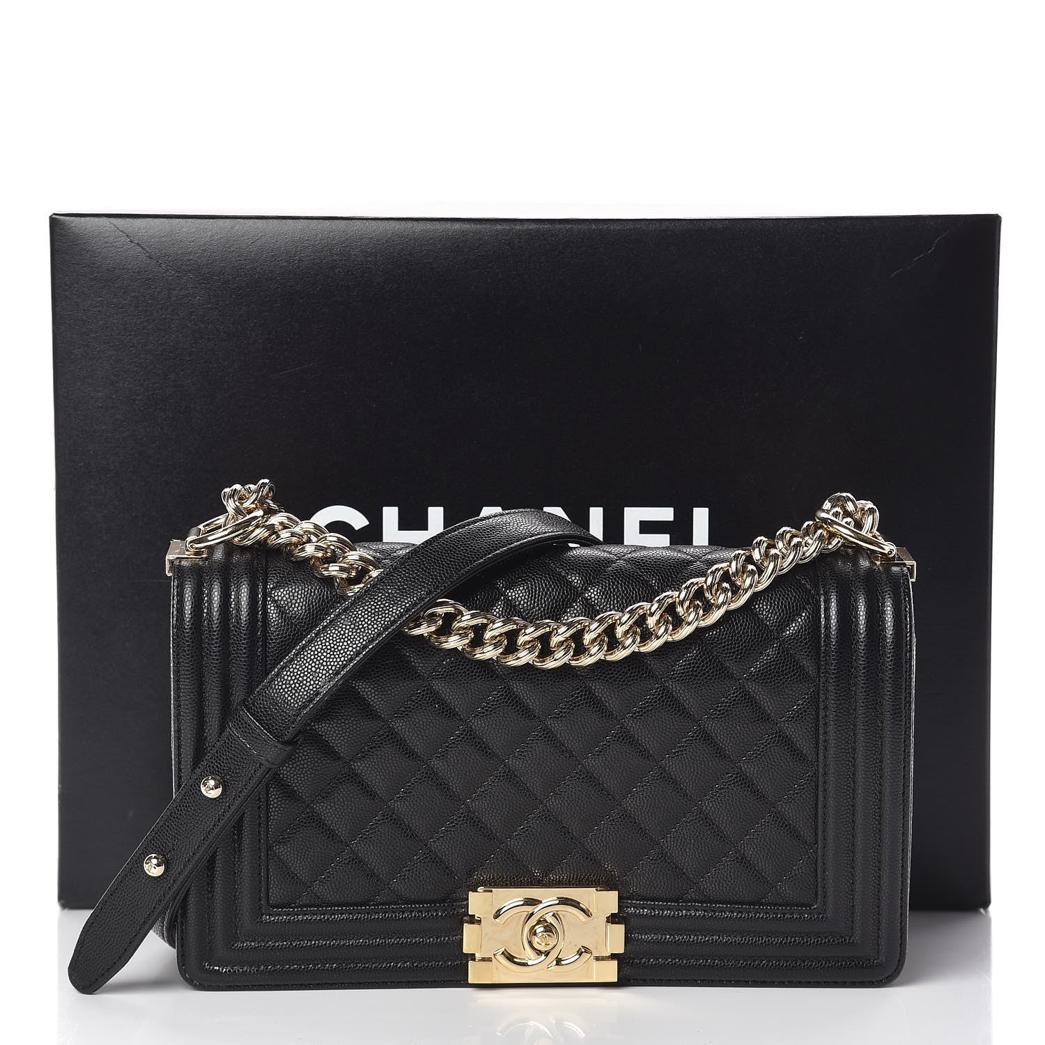 Chanel Caviar Quilted Medium Boy Flap Black 13 of 13