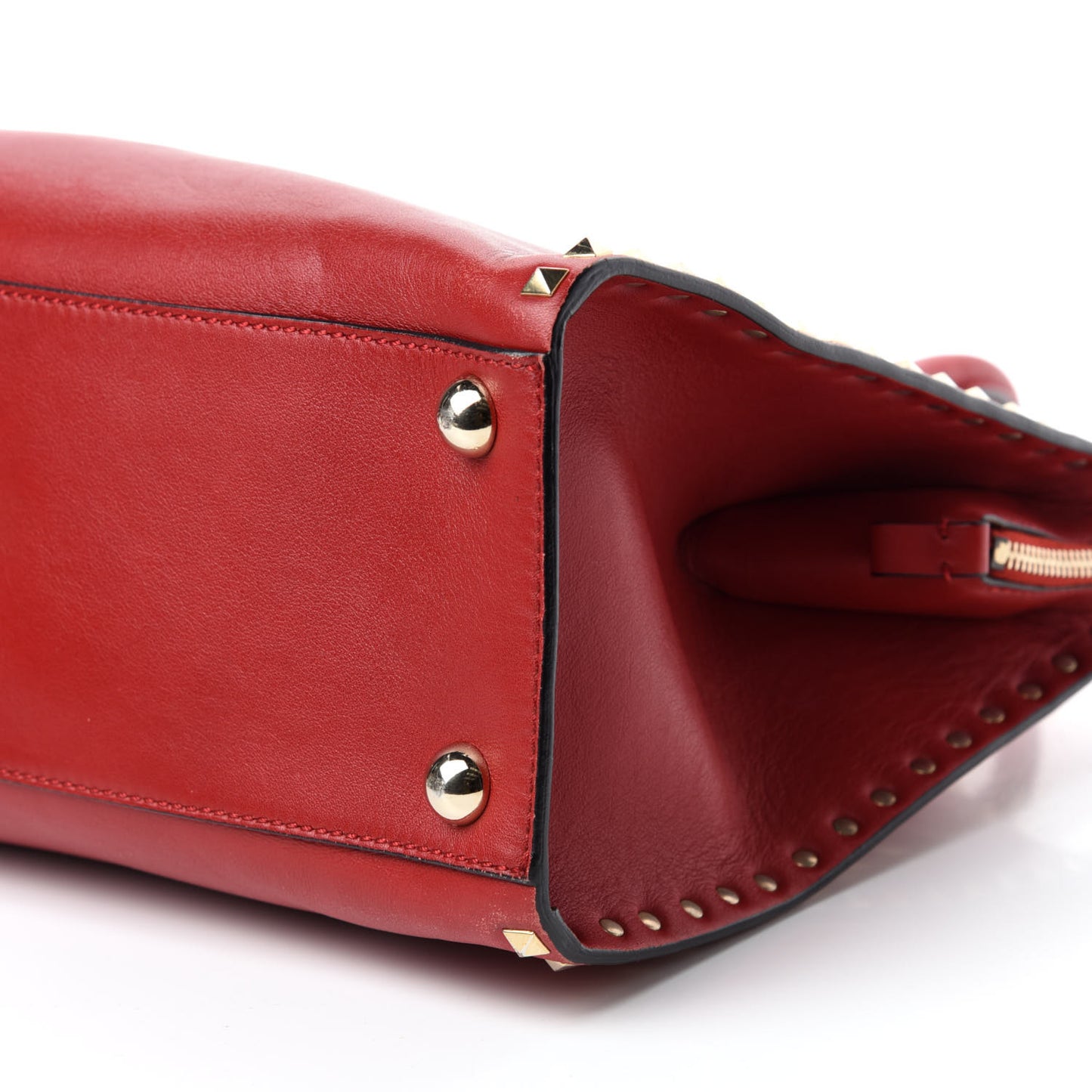 Vitello Rockstud Dome Shopper Rosso Valentino