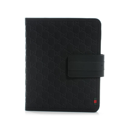 Gucci Rubberized Leather Guccissima Ipad Case W Fold Over Stand Black 1 of 7