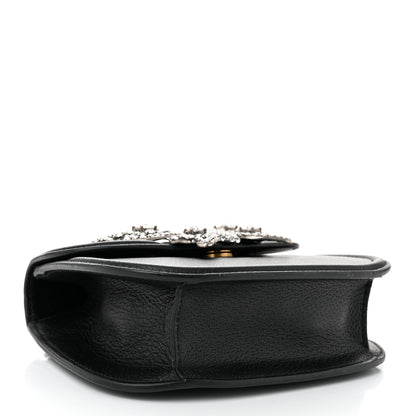 Gucci Calfskin Web Crystal Butterfly Stripe Small Totem Shoulder Bag Black 4 of 10