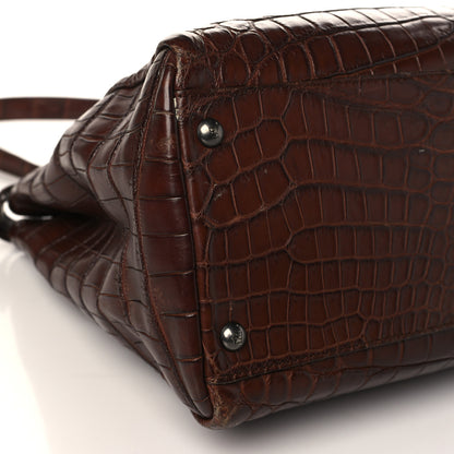 Fendi Crocodile Large Peekaboo Iconic Satchel Brown 8 of 16