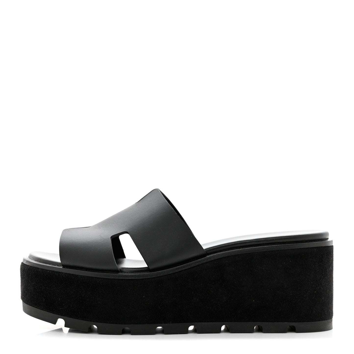 Calfskin Suede Eze 30 Sandals 38 Black