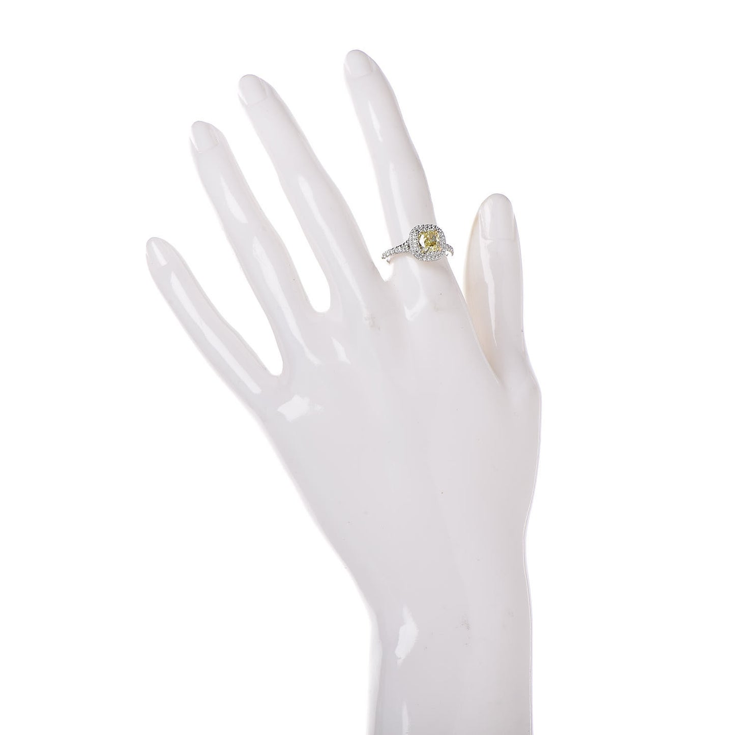Platinum 18K Yellow Gold Fancy Yellow Diamond Soleste Engagement Ring 51 5.75
