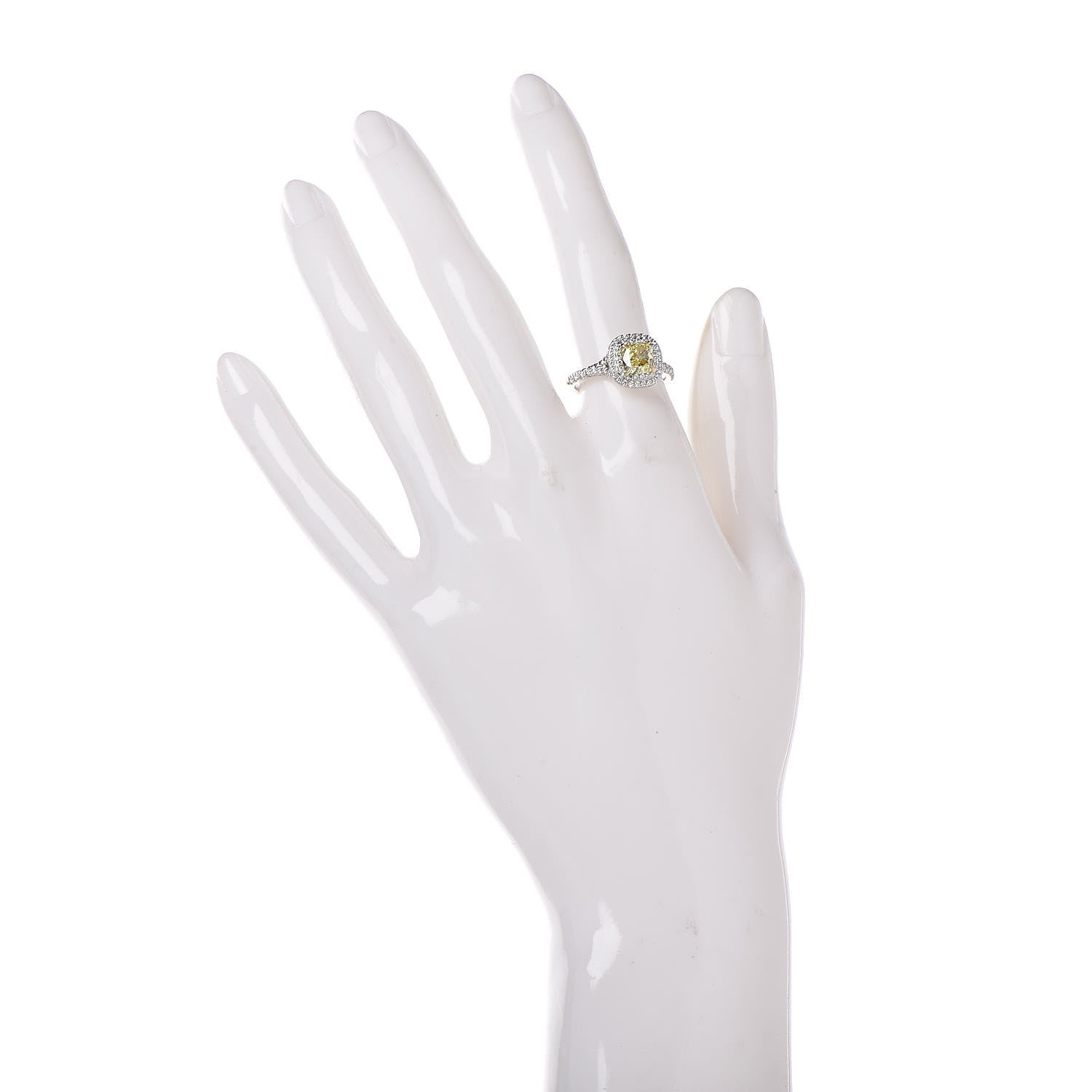 Tiffany Platinum 18K Yellow Gold Fancy Yellow Diamond Soleste Engagement Ring 51 5.75 2 of 7