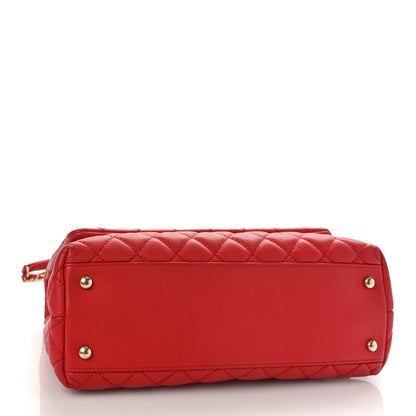 Chanel Caviar Quilted Small Coco Handle Flap Red 4 of 13