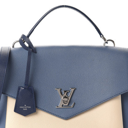 Louis Vuitton Soft Calfskin My Lockme Top Handle Blue Jean Creme 8 of 9