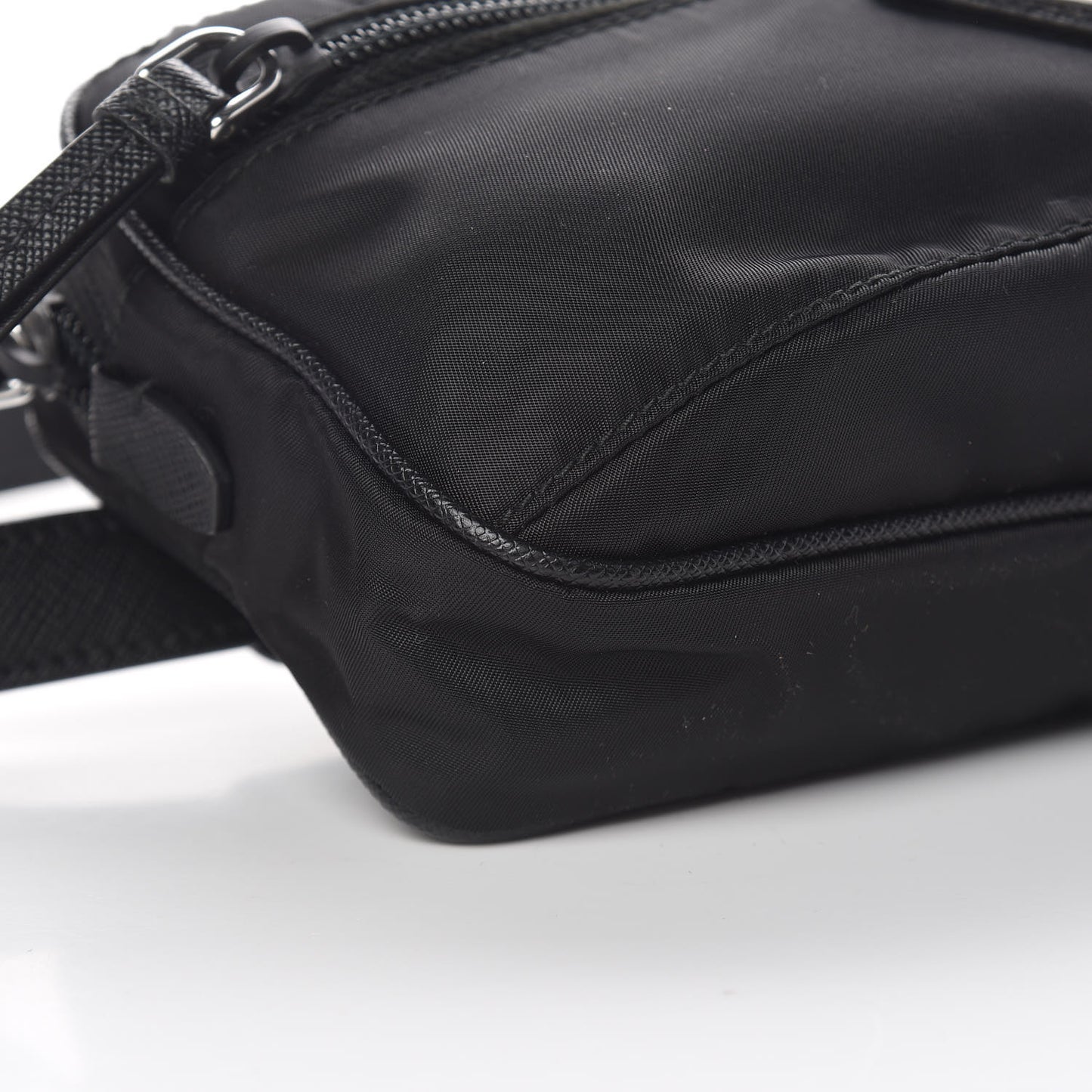 Tessuto Nylon Saffiano Belt Bag Black
